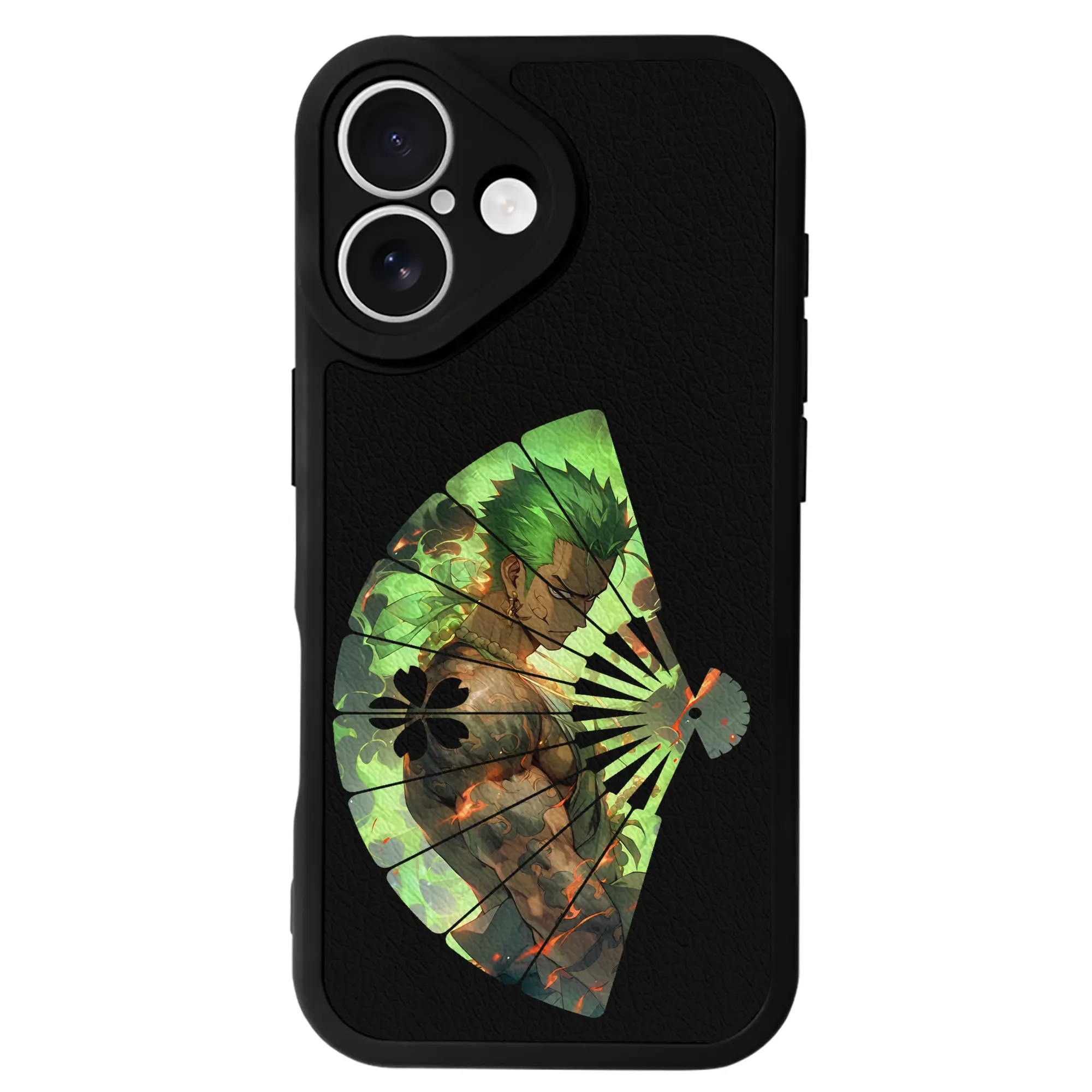 ワンピース グッズ ロロノア・ゾロ - IPhone 16シリーズ対応 ・ シリコンスマホケース ・ レザー調 ・ 高精度フィット ・ 耐衝撃 ・ ワイヤレス充電対応 ・ 精密カット